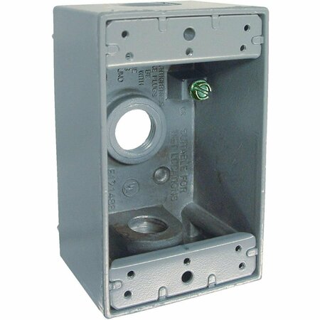 BELL Electrical Box, 18.3 cu in, Outlet Box, 1 Gang, Aluminum, Rectangular 5320-5